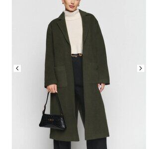 Reformation Albert Coat - Forest Green - Wool Blend
